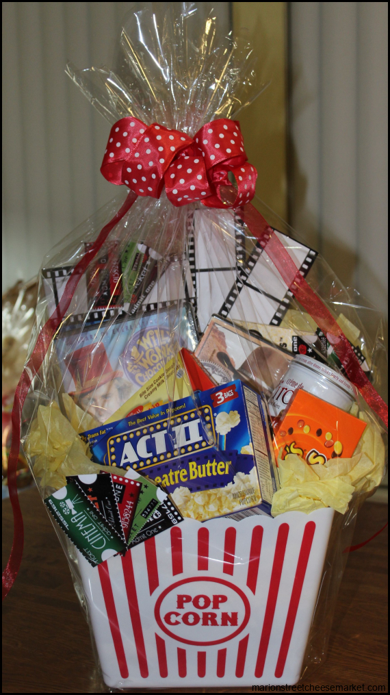Home Movie night basket | Movie basket gift, Movie night gift basket ...