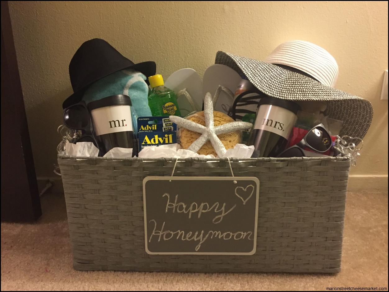 Honeymoon Basket | Creative bridal shower gifts, Bridal shower gift ...