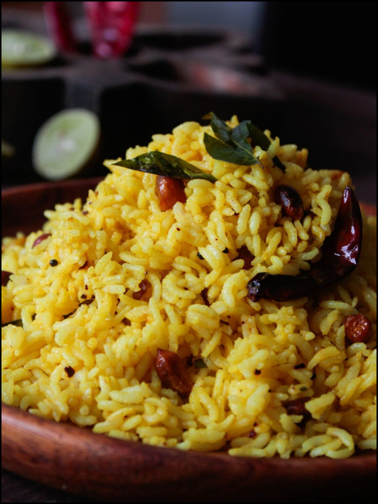 Hot and Spicy Indian Lemon Rice Recipe - Cooking The Globe