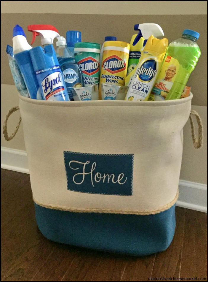 Housewarming gift, gift basket, cleaning supplies | Apartment gift ...