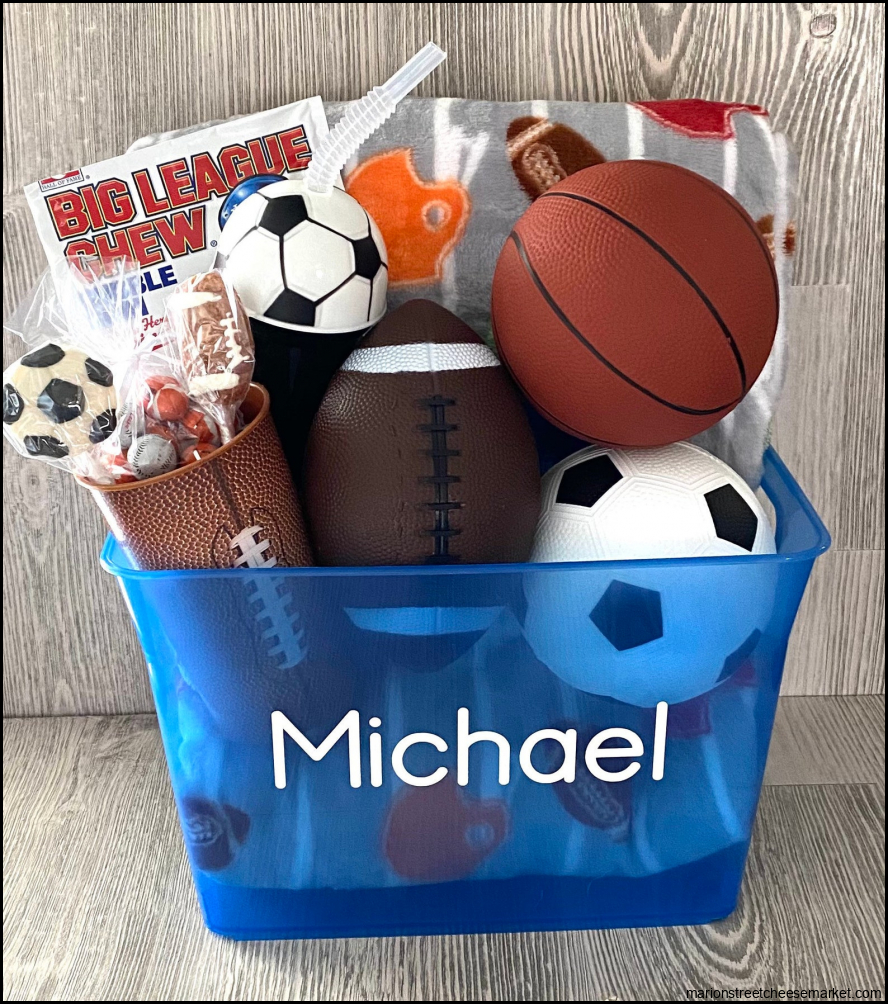 Kids Sport Themed Gift Basket Kids Personalized Gift Basket | Etsy