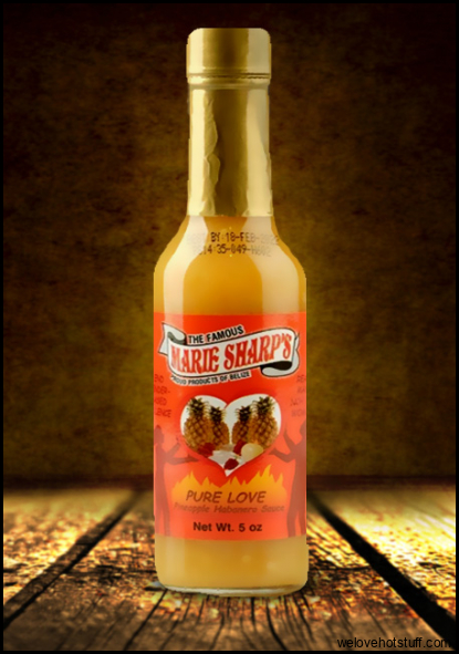 Marie Sharp's pineapple hot sauce - 100% natural ingredients.