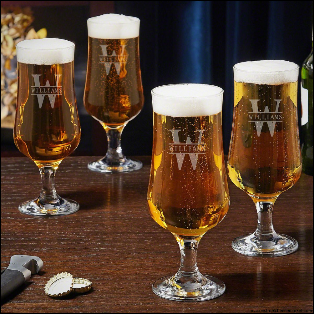Oakmont Personalized Set of 4 Tulip Beer Glasses | Gifts for beer ...