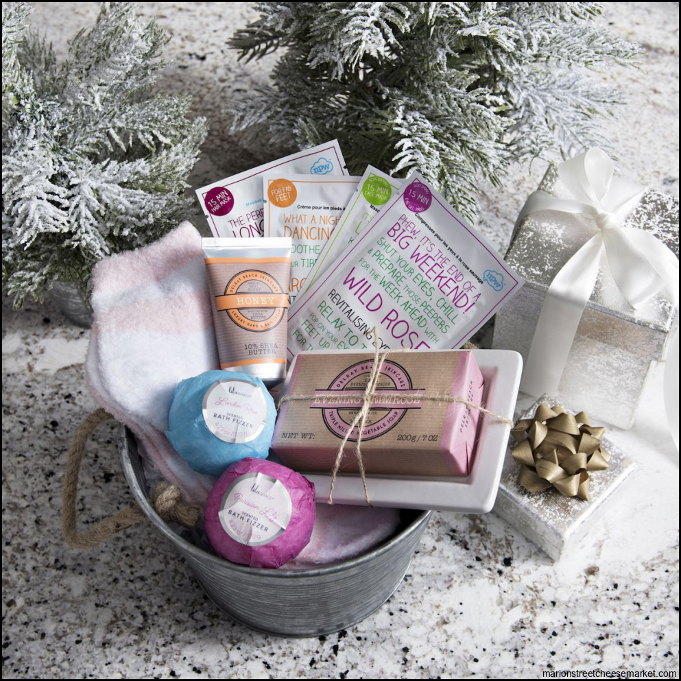 Pamper your girlfriends with a gift basket this Christmas. Gather ...