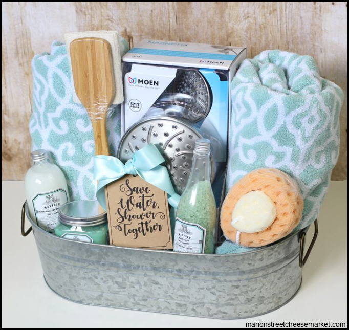 Shower Themed DIY Wedding Gift Basket Idea - The Craft Patch | Wedding ...